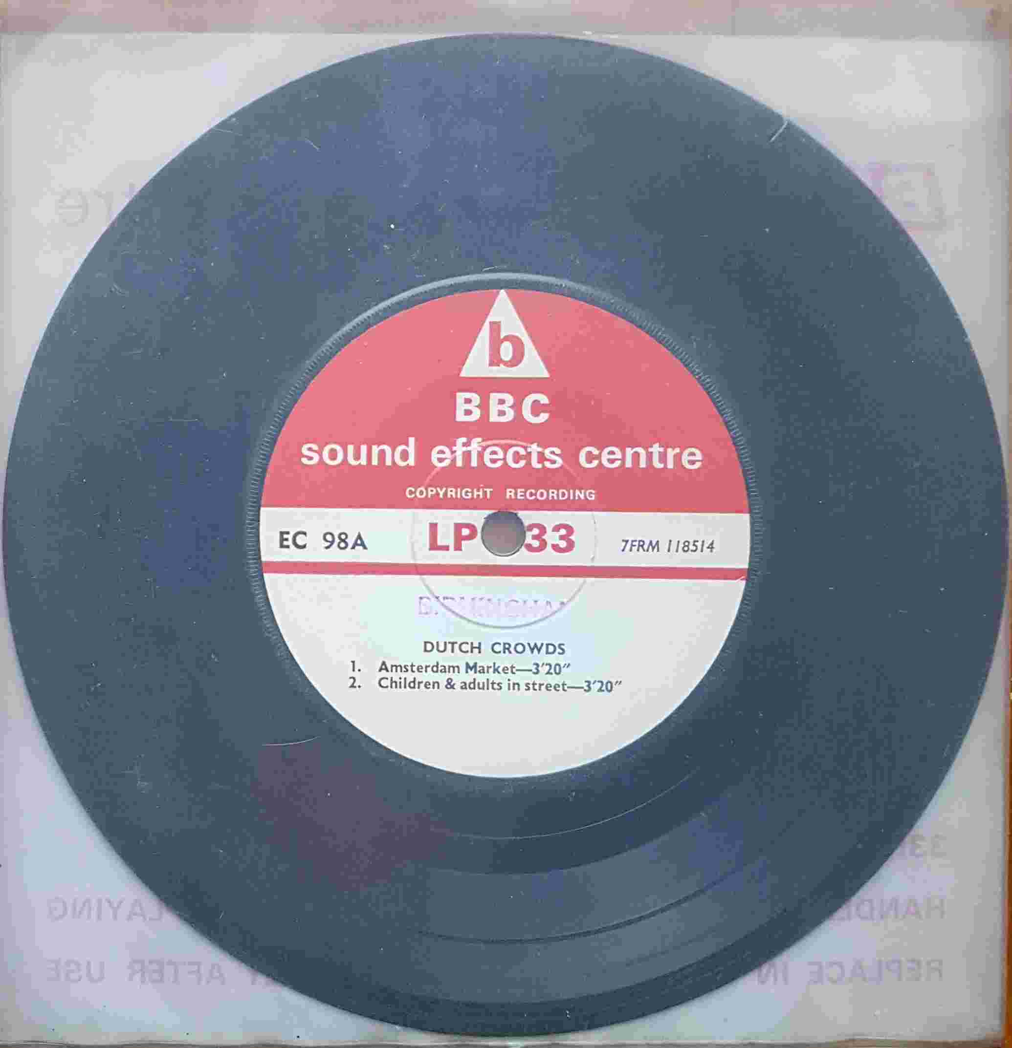 Picture of EC 98A Dutch crowds by artist Not registered from the BBC records and Tapes library